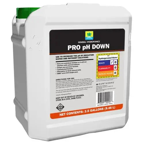 General Hydroponics PRO pH Down 2.5 Gallon (2/Cs)