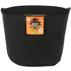 Gro Pro Essential Round Fabric Pot w/ Handles 20 Gallon - Black
