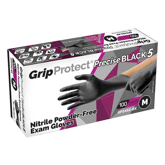 GripProtect® Precise BLACK 5 Nitrile Powder 1000 Gloves (10 cases)