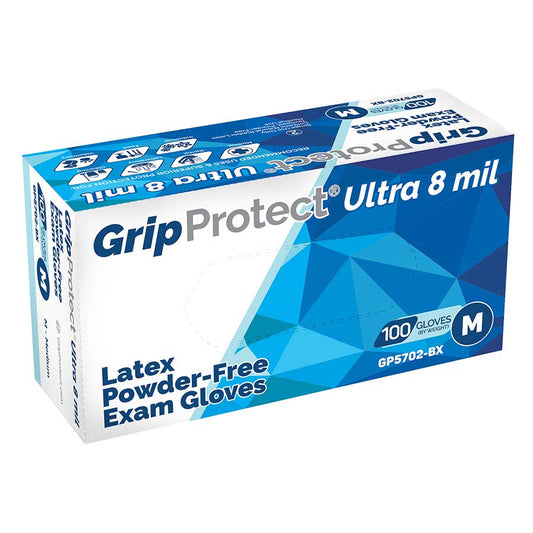 GripProtect® Ultra 8 mil Latex Powder-Free Gloves (10/Case)