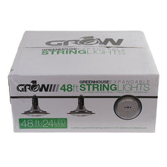 48' Greenhouse Expandable String Lights 14AWG w/ 12W LED 6500K Grow LED Bulbs (24 bulbs) - Default Title (756048)