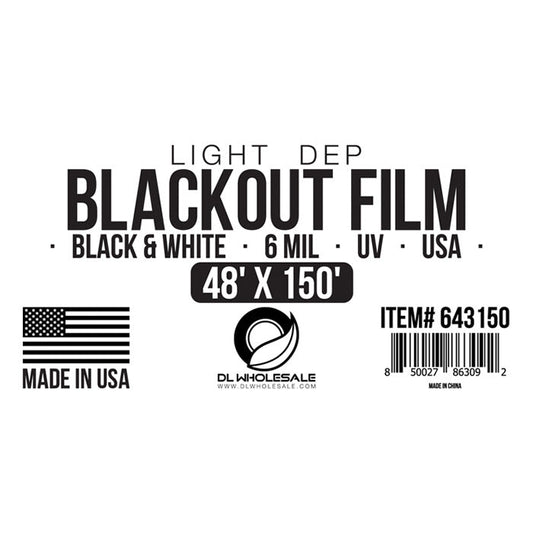 48’X150’  Light Dep Black & White Blackout Film UV 6mill - Default Title (643150)