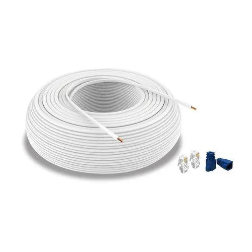 500 G RJ12 White Cable Roll with 100 pcs connectors and connector cover