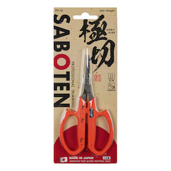 Saboten Stainless Steel Angled Blade Trimming Scissors - Orange (PT-13)