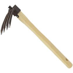 Zenport J6-09 Carbon Steel 4-Prong Cultivator with 15-Inch Ash Handle available from Seres Ag