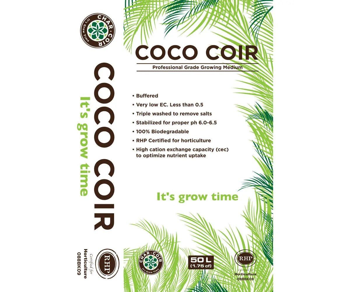 Char Coir 100% RHP Certified Coco Coir, 50 Liter