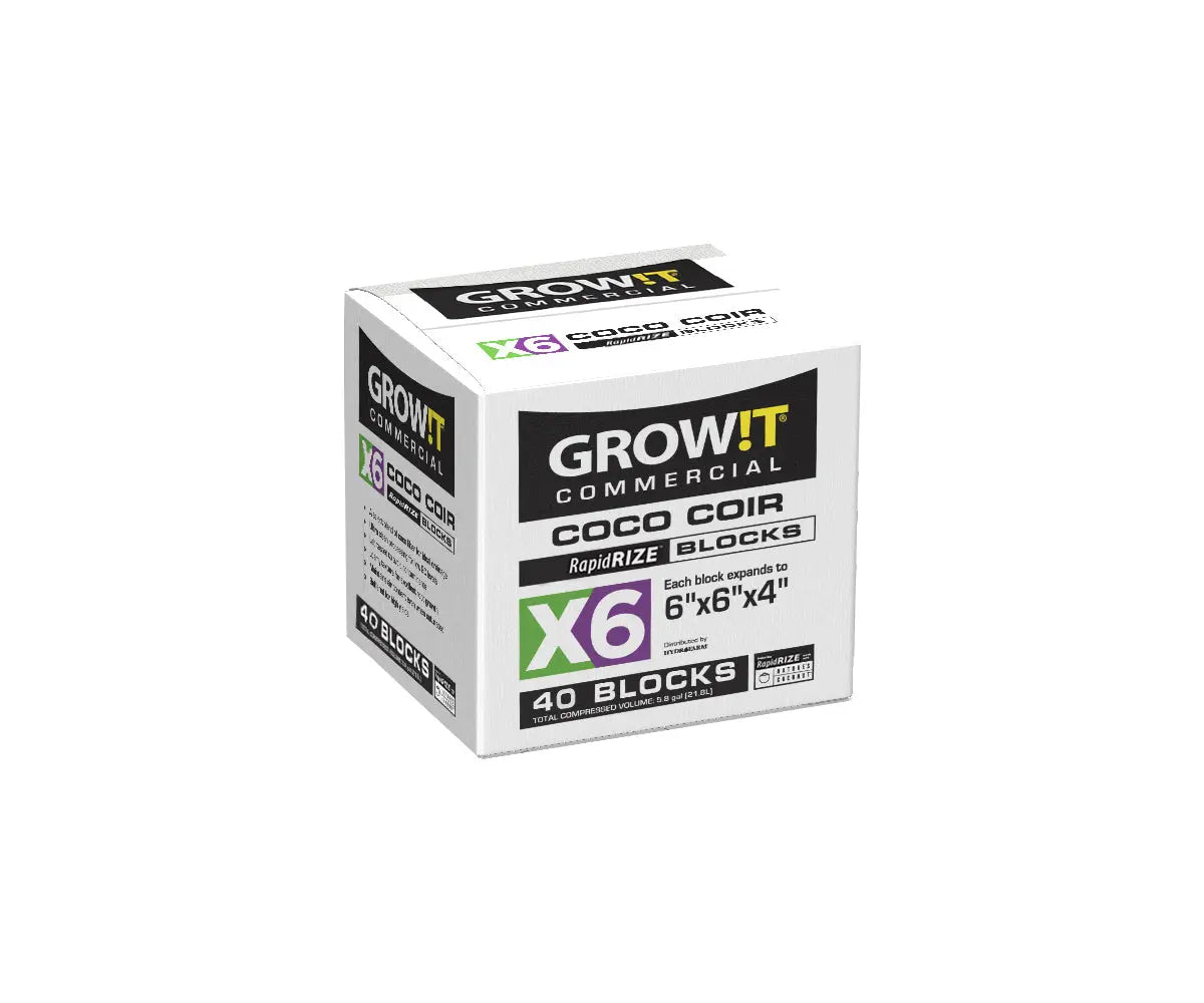 GROW!T Commercial Coco, RapidRIZE Block 6 in. x 6 in. x 4 in. - Case of 40