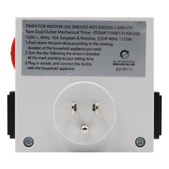 Grow1 120V Dual Outlet Mechanical Timer - Default Title (710001)