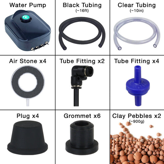 Grow1 Deep Water Culture (DWC) 4 Bucket + Reservoir Complete Kit - Default Title (908400)