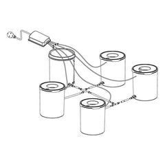 Grow1 Deep Water Culture (DWC) 4 Bucket + Reservoir Complete Kit - Default Title (908400)