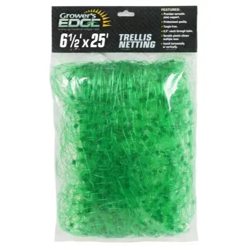 Grower's Edge Green Trellis Netting 6.5 ft x 25 ft (30/Cs)