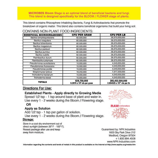 NPK RAW Microbes Bloom Stage 2lb - Default Title (NPK412)