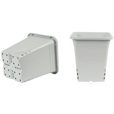 SUNPACK® Tall Square Pot - 7in x 7in x 9in - White (50 Pack)