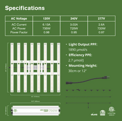 700W Full Spectrum LED Grow Light 120V - 277V