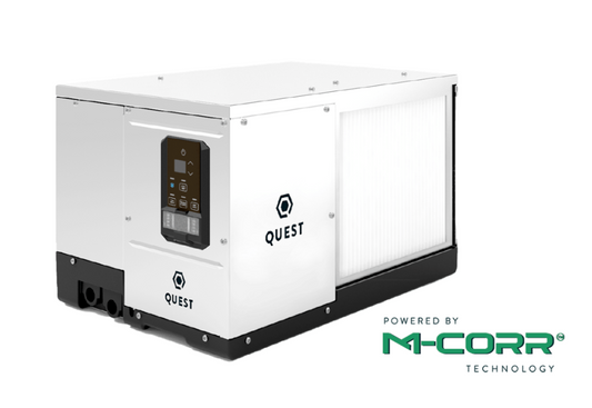Quest 100 High Efficiency Overhead Dehumidifier with M-CoRR Technology - 105 Pints/Day - 110-120V - Merv 13 Filtration