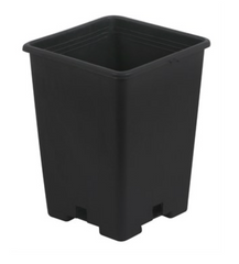 Gro Pro Injection Molded Plastic Pot - 5in x 5in x 7in - Square - Black - 200 Case