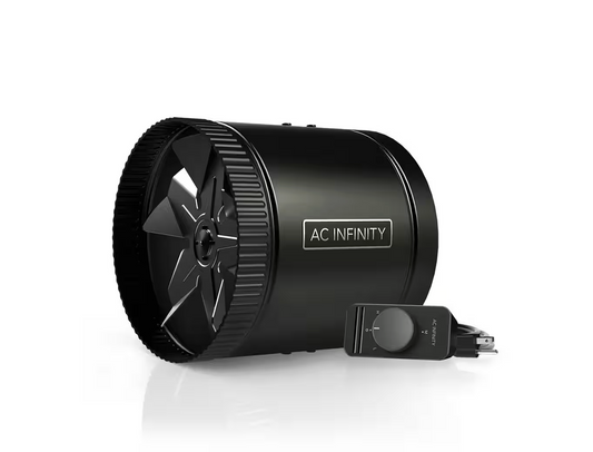 AC Infinity Raxial S8 Inline Booster Duct Fan with Speed Controller, 8"