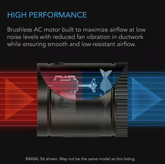 AC Infinity Raxial S8 Inline Booster Duct Fan with Speed Controller, 8"