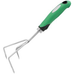 Zenport 15311D 3-Prong Stainless Steel Cultivator with Green Handle, 12-Inch available from Seres Ag