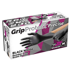 GripProtect® Precise BLACK Nitrile Powder-Free Gloves (10/Case)